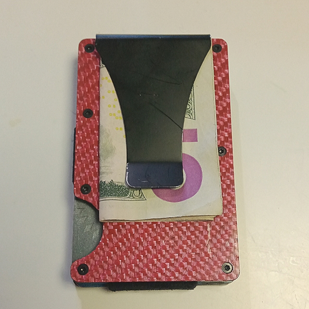 (New) Pink Carbon Fiber Wallet RFID Blocking Authentic Carbon Fiber Wallet - Picture 2 of 7